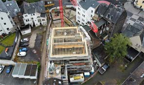 Zenz Massivhaus Baustelle von oben in Mayen 